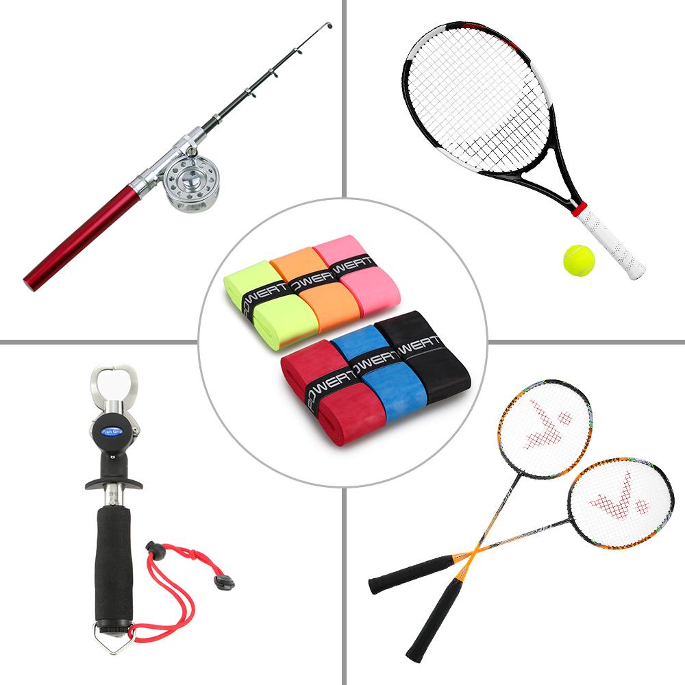 6Pcs Tennis Racket Grips Anti-skid Badminton Racquet Grips Vibration Overgrip Sweatband