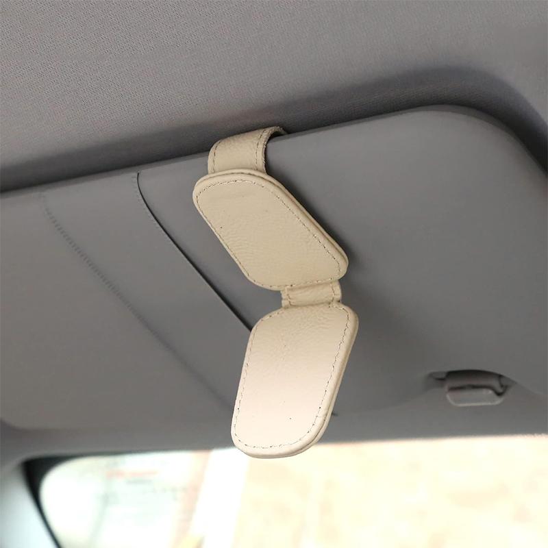 Держатели солнцезащитных очков для автомобильного солнцезащитного козырька, магнитная кожаная вешалка для очков, зажим для очков для автомобиля, зажим для билетной карты, крепление для очков