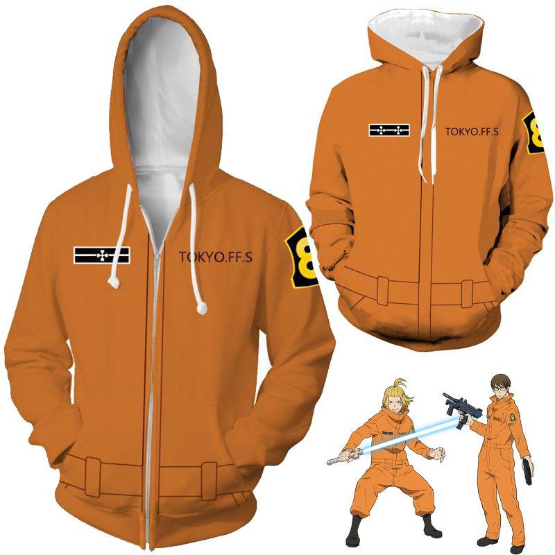 Уникальные аниме Толстовки на молнии с капюшоном для мужчин Уютный пуловер Костюм для косплея