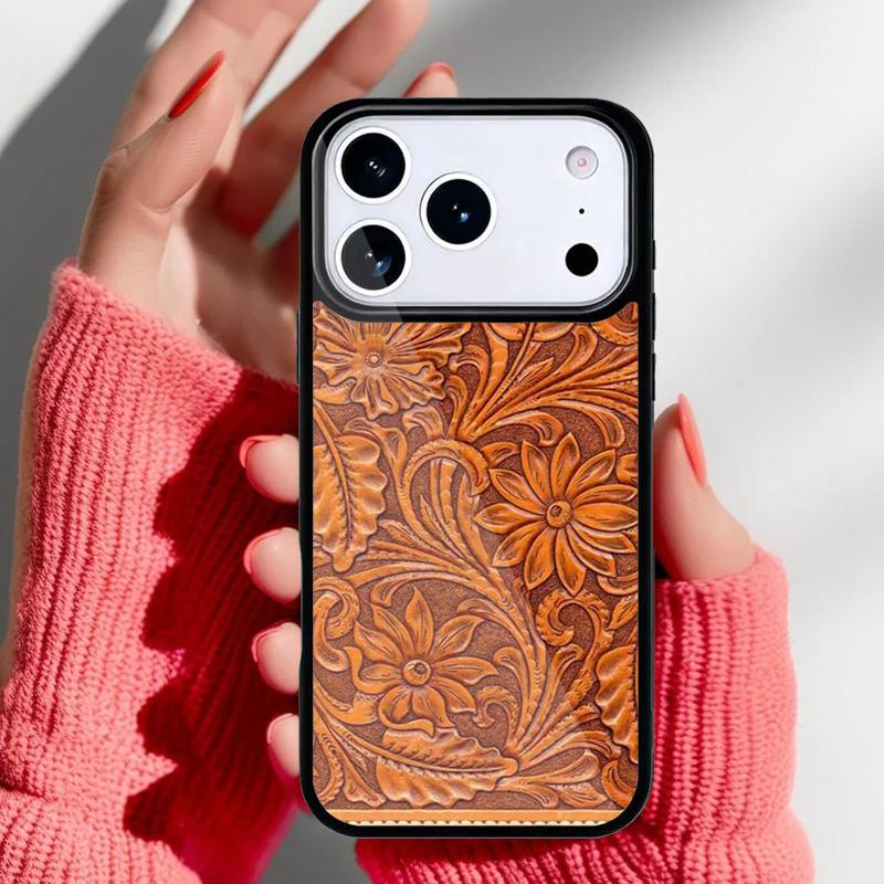 Rustic Brown Western Country Leather soft Phone Case for iPhone 17 Air 16e 15 14 13 Pro Max Back Cover for 12 11 Pro Coque