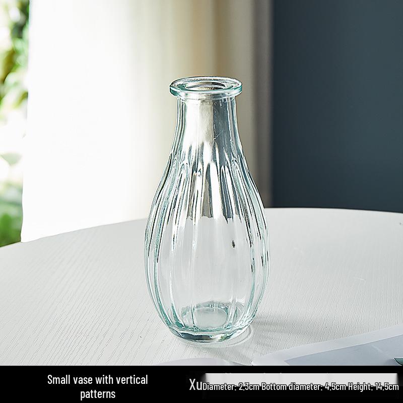 Европейская ваза из рельефного стекла в стиле легкой роскоши для гостиной, для цветочных композиций - Прозрачный гидропонный орнамент
