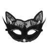 Кружевная маска кошки для мужчин и женщин Кошка Хэллоуин Кружевная маска кошки Лицо Маскарадная вечеринка Аксессуар для костюма Женщины Украшение Маски для костюмов
