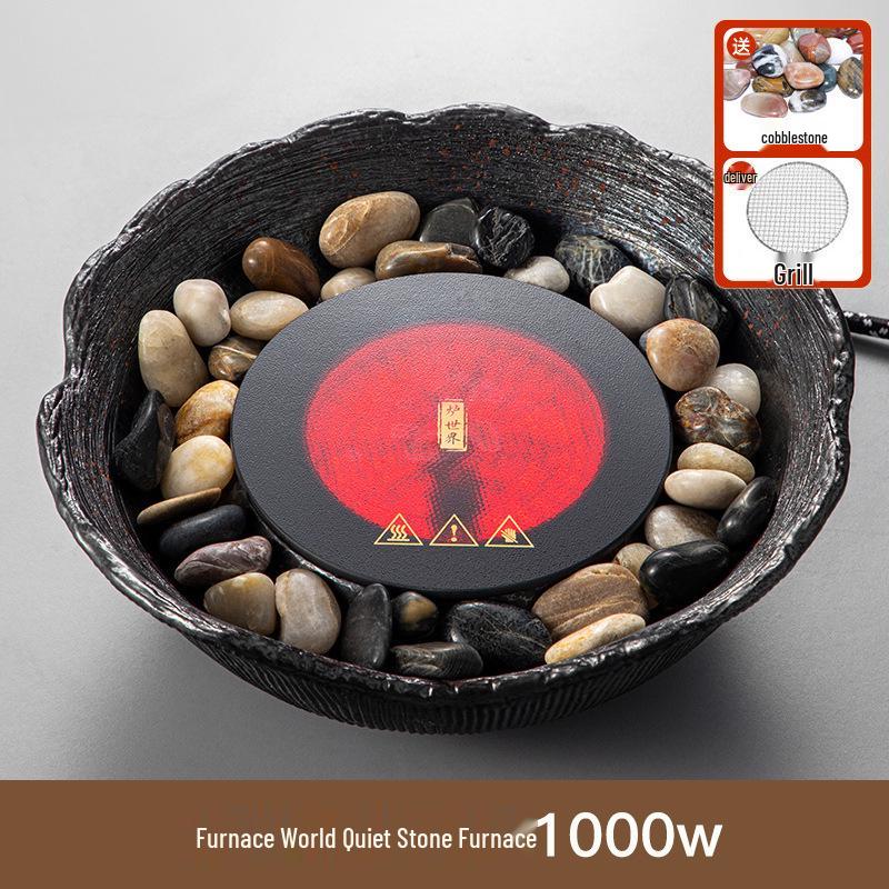 Набор для подогрева чая и вина в китайском стиле для использования в помещении с электрической керамической плитой и стеклянным чайником