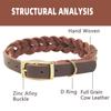 Soft Braided Dog Collar Heavy Duty Puppy Neck Strap Reusable Leather Dog Collar  Outdoor