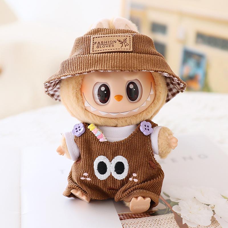 17см Кукла Лабубу второго поколения в слепой коробке, одежда: Милый комплект комбинезона для вечеринки