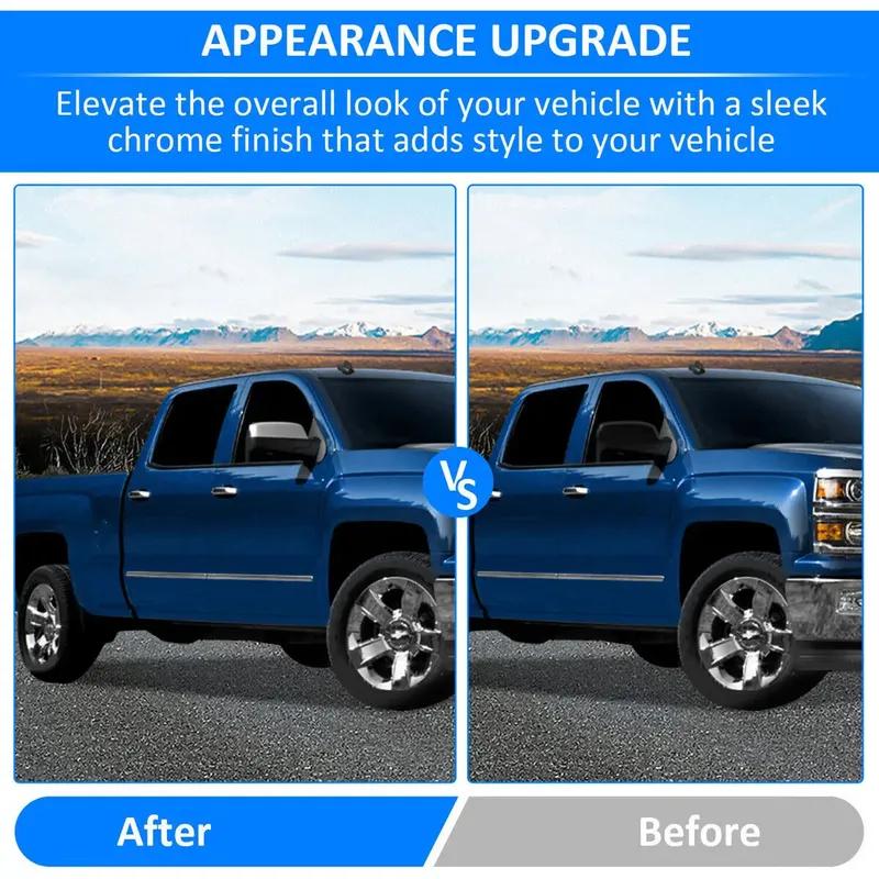 For Chevy Silverado/GMC Sierra 2007-2013 ABS Chrome Car Rearview Side Mirror Cover Wing Cap Door Shell Trim Replacement Parts