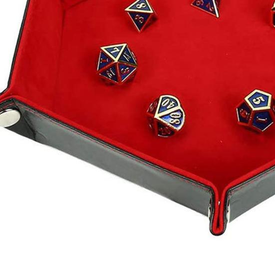 Шестиугольный лоток для игральных костей с застежкой-пряжкой Мягкая внутренняя подкладка Легко моется Многоцелевой органайзер для хранения Настольная игра Лоток для игральных костей Аксессуары