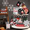 17 Pcs/set, Christmas, Tiered Tray Decorations, Hot Cocoa Bar Supplies, Christmas Signs, Winter Tiered Tray, Decorative Set