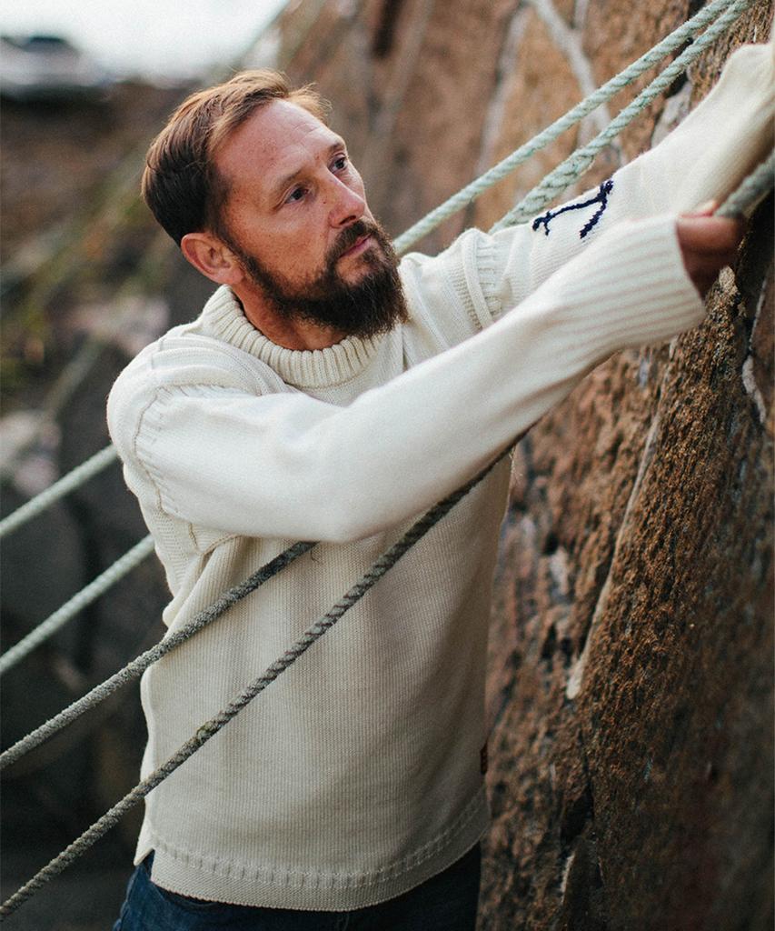 Geonjiulleunseu Crewneck Wholegarment Sweater - Aran