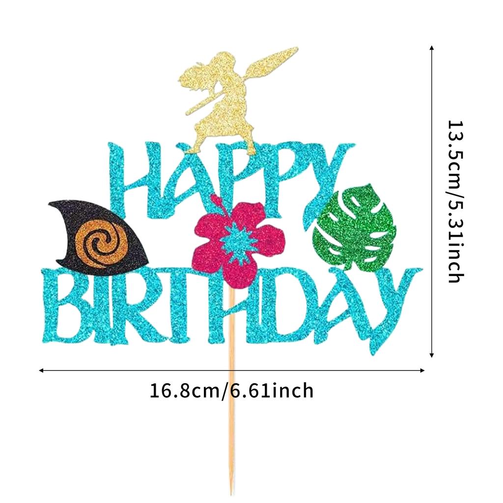 Моана Вдохновленный День Рождения Топпер для Кекса Пики для Кексов Моана Украшение для Вечеринки в честь Дня Рождения для Тропической Летней Вечеринки Детского Праздника Свадьбы