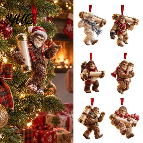 Holiday Gift for Kids Teens Big Foot Money Holder Cash, 2D Acrylic Sasquatch Cash Creative Christmas Stocking Stuffer Ornament, Clear Xmas Tree