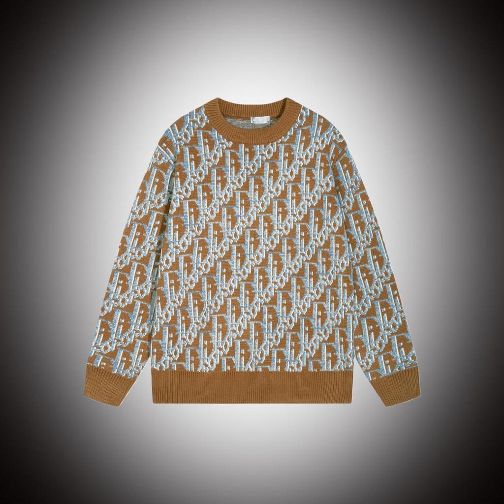 Унисекс джемпер D Brand из жаккардовой шерсти - С круглым вырезом, свободного кроя для осени/зимы