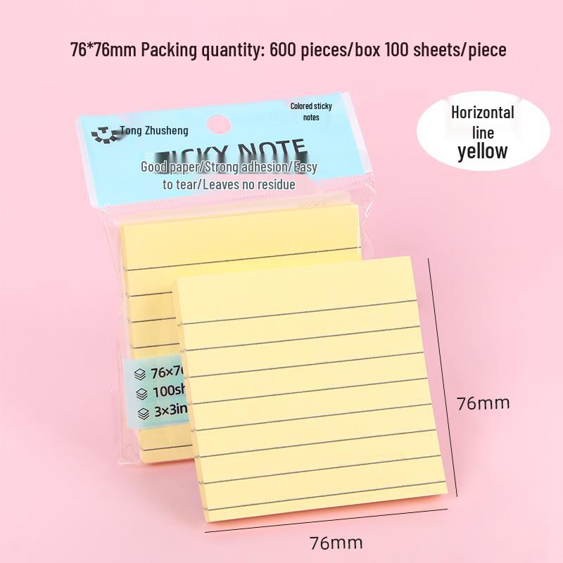 Colored Adhesive Sticky Notes Memo Pads, 100 Sheets, Student Stationery