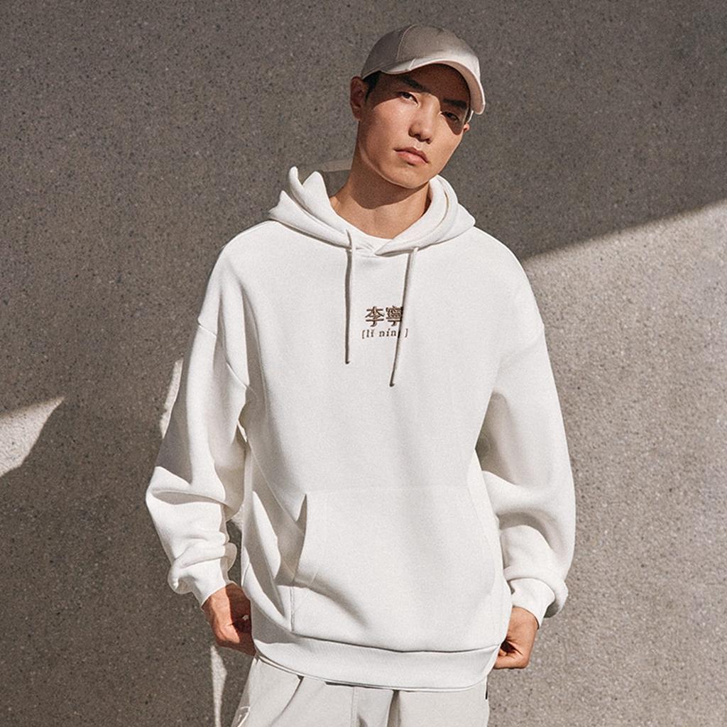 Li Ning Спортивная Жизнь Коллекция Свободный Крой С Капюшоном Американский Принт Буквы Athleisure Универсальная С Флисовой Подкладкой Толстовка AWDU923-3