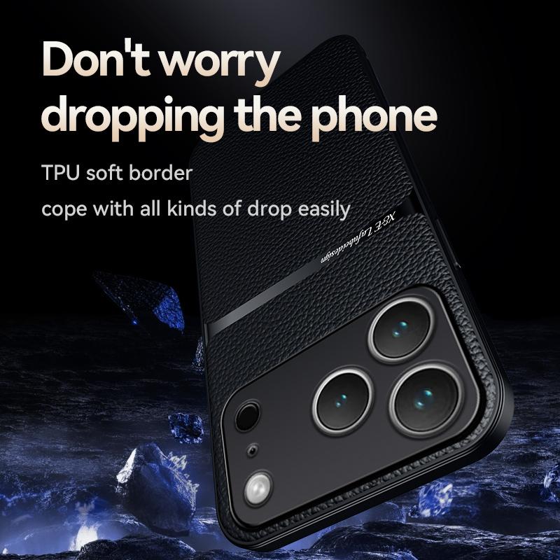 Деловой кожаный чехол для телефона с шелковистым ощущением для iPhone 17 15 16 Pro Max 14 15 Plus 13 12 Mini 11 16E 17 Air Магнитный чехол-держатель для автомобиля