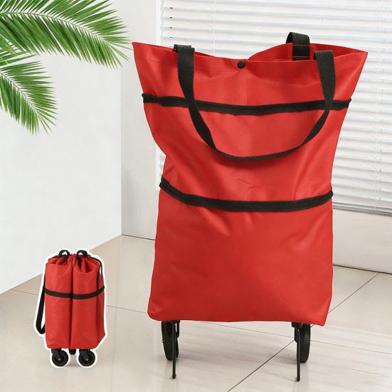 Складная тележка для покупок на колесах, прочная, водонепроницаемая, из ткани Оксфорд, складная сумка для продуктов с бесшумными колесами, передвижная тележка для покупок