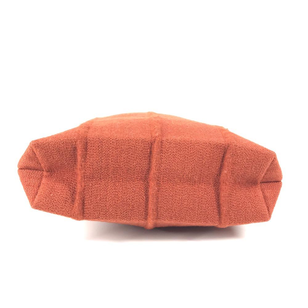 HERMES Amedaba PM Mini Bag Mini Tote Handbag Hand Bag wool / Leather Orange