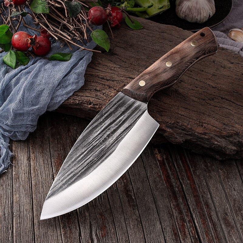 6" Kitchen Knife Forged Stainless Steel Hunting Knife Meat Chopping Cleaver Chef Knife Butcher Knife
