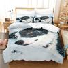 Dog Duvet Cover Set White Dog Animals Pattern Cute Kawaii Polyester Comforter Cover King Queen Size For Boys Girls Bedding Set