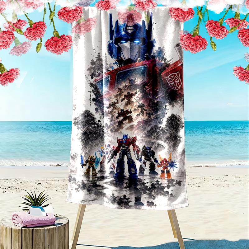 TRANSFORMERS Print Beach Towel, Large Soft Quick Dry Towel for Beach Camping Swimming