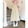Knitted Skirt for Women In Spring and Autumn, New Autumn and Winter Pleated Skirt, Medium Length with Sweater A-line Skirt