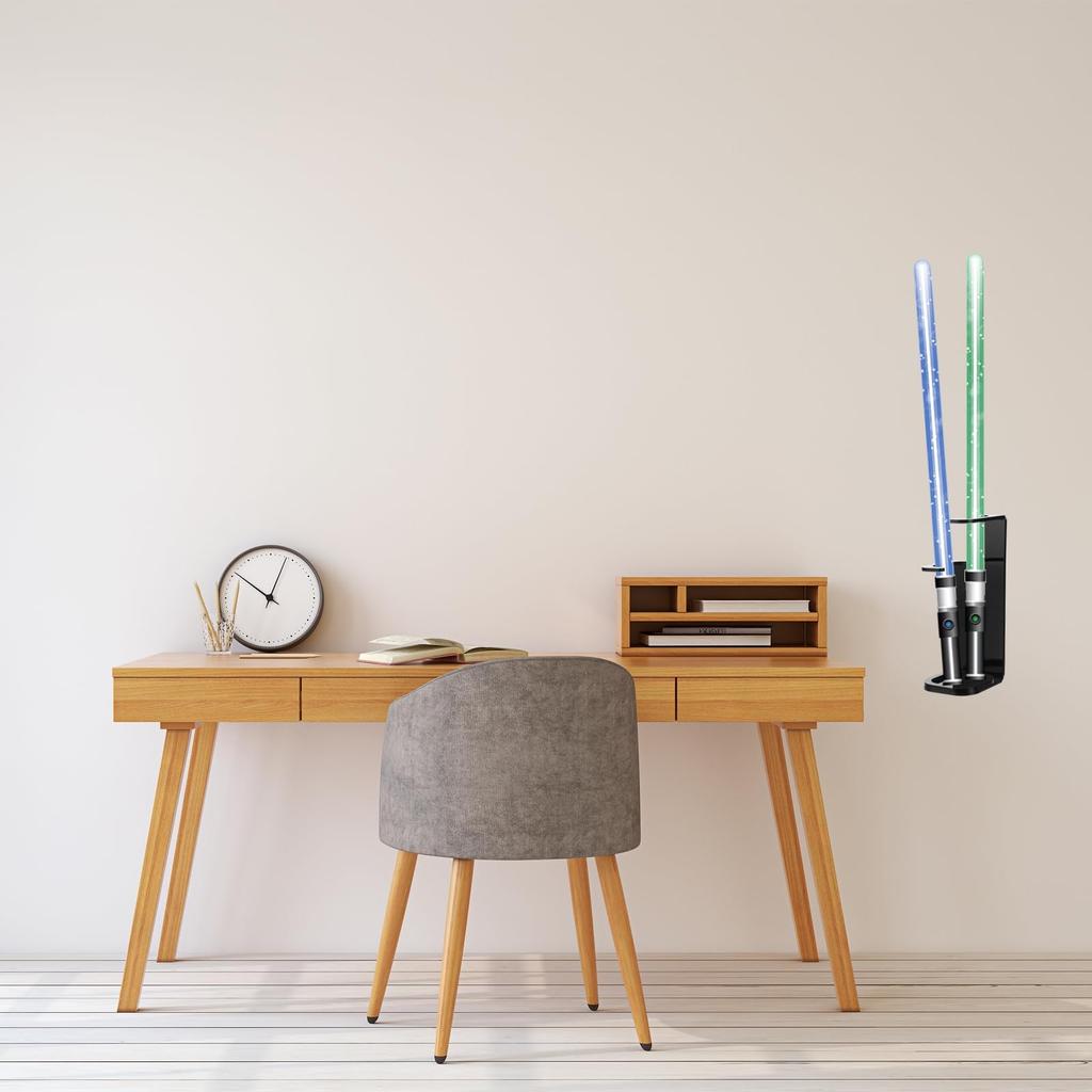 PATIKIL Подставка для светового меча, настенное крепление, набор из 2 акриловых световых мечей, настенное крепление, держатель для дисплея, стойка для бейсбольной биты для домашнего офиса, световой меч, прозрачный черный