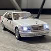DZECY1 1:24 Mercedes Benz S W140 320SEL luxury cars Alloy Metal Diecast Model Car Sound And Light Pull Back Birthday Present For Child