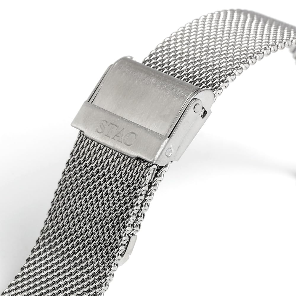 Часы STAC Made in Japan Domestic Watch 36 мм Classic Retro Unisex Blue Green с сетчатым ремешком из нержавеющей стали [The Stack] для мужчин и женщин ST-AR002