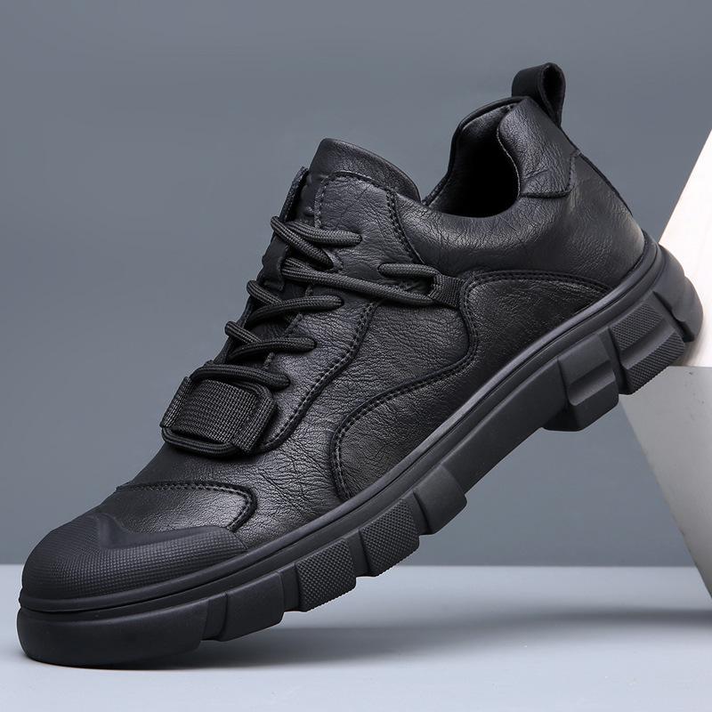 2025 Spring New Men's Shoes Leather Breathable Versatile Trend Sports Casual Leather Shoes Men's Outdoor Hiking Shoes