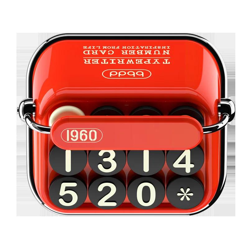 Creative Temporary Parking Card Retro Typewriter Hidable Temporary Auto Stop Phone Number Display Car Interior Decor