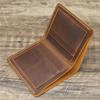 100% Genuine Leather Wallet Men Vintage Style Bifold Brown Wallet for Men Leather Genuine CLE