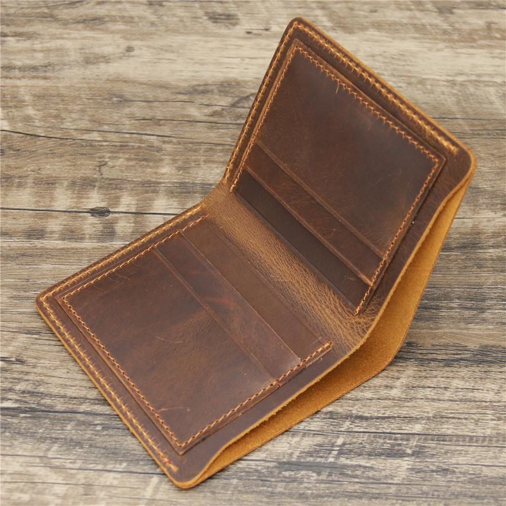 Wallet Men Genuine Leather Short Wallets Vintage Money Purses Business Card Holder