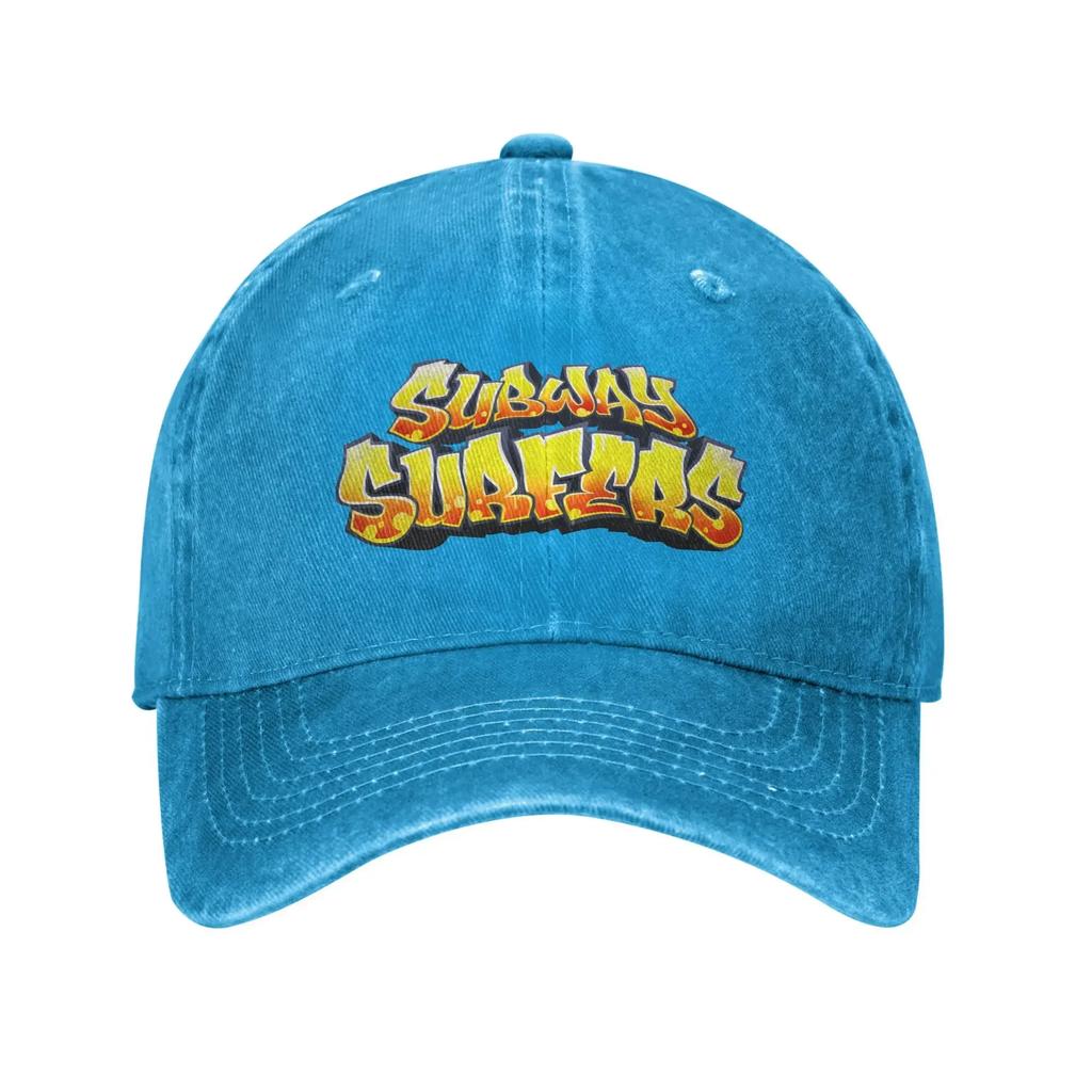 Кепки с логотипом Subway Surfers Повседневные потертые джинсовые кепки-snapback Унисекс Для всех сезонов Дорожные Мягкие кепки без структуры