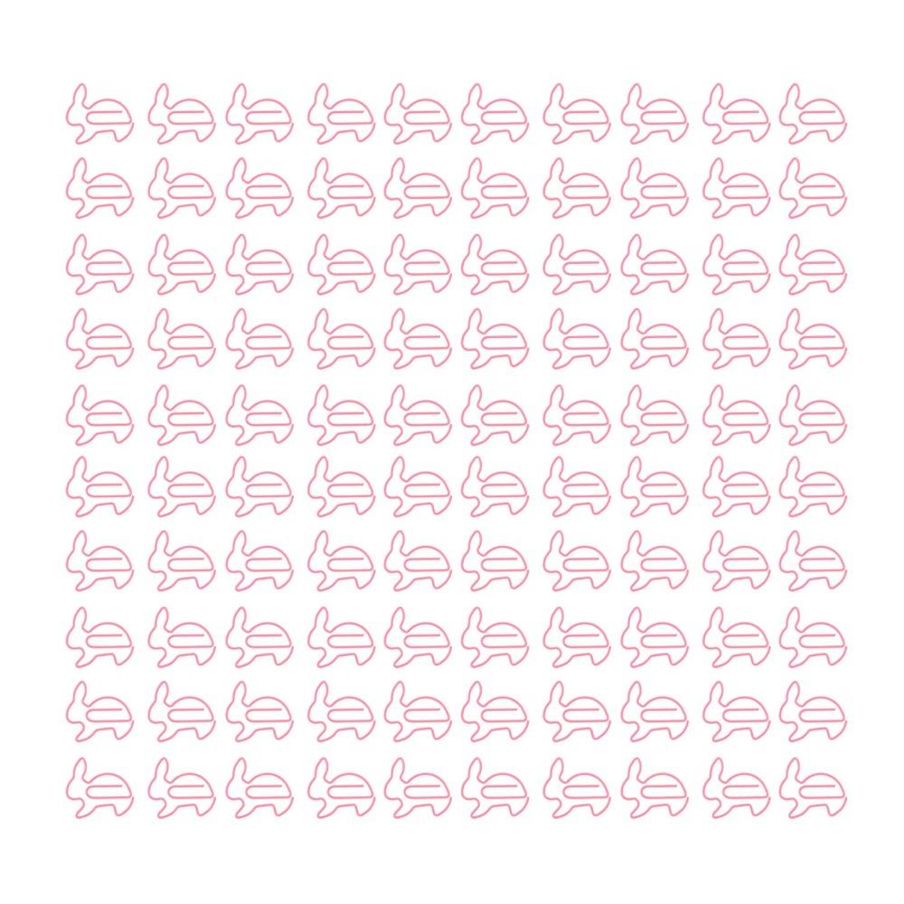 100Pcs Creative Rabbit Shaped Paper Clip Rabbit Shaped Cute Paper Clips  File Organization