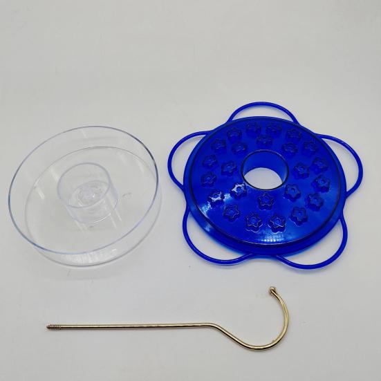 Кормушка для колибри для уличного использования, подвесная пластиковая кормушка для диких птиц с 24 отверстиями для кормления и насестом для декора лужайки сада и патио