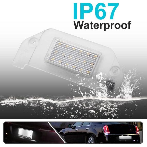 2Pcs LED License Plate Lights Number Lamp for Chrysler 300 2005-2014 Powered by High Power SMD Xenon White LED Error Free