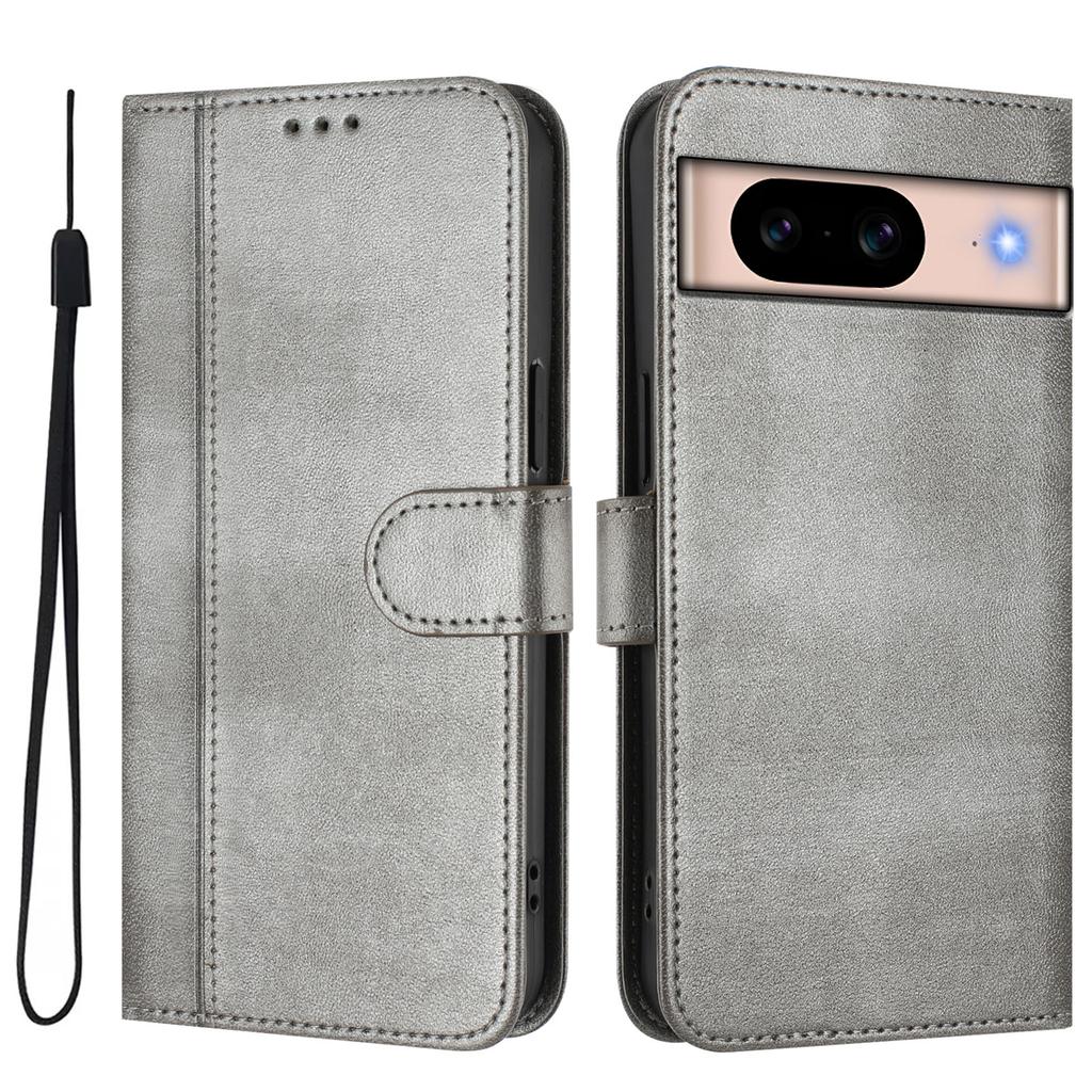 For Google Pixel 8a Cases Wallet Stand Retro Texture Leather Phone Cover with Lanyard