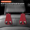 1Pc Car Leather Seat Back Hook Metal Hook Duarable Fastener Clip Solid Color Sturdy Hanging Hook Auto Interior Accessories