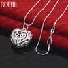 925 Sterling Silver Hollow Heart-shaped Women's Pendant Necklace Fashionable Wedding Jewelry