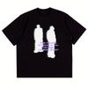 American Hip Hop Y2K Retro Oversized Shadow Pattern T-shirt Korean Summer New Retro Fashion Men's and Women's Streetwear