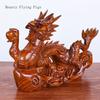 Китайская высококачественная резьба по дереву, украшения в виде драконов со знаком зодиака, гостиная, офис, изделия из красного дерева, статуэтка животного по фен-шуй