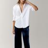Withered England Style Office Lady Fashion Simple Solid White Blouse Women Shirt Women Tops