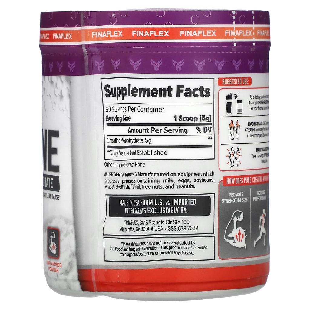 Finaflex Pure Creatine Powder, Unflavored, 10.6 Oz (300 G)