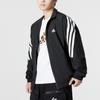 Adidas Classic Three-Stripe Logo Print Zip Jacket Men Outerwear Black HJ9944