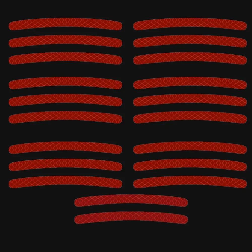 20 шт. светоотражающие наклейки на ступицу колеса автомобиля, светоотражающие полосы на обод шины, светящиеся для ночного вождения, наклейки на колеса автомобиля, велосипеда, мотоцикла