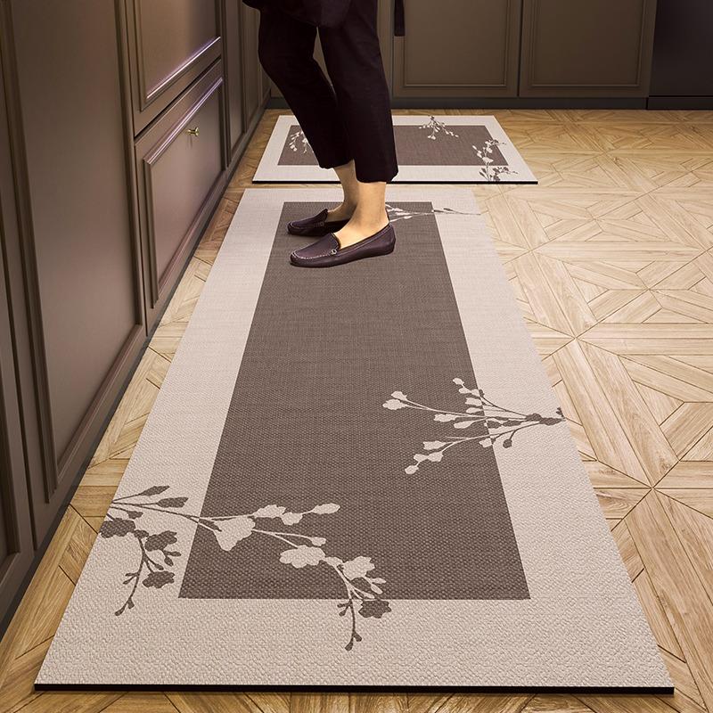 ПВХ кухонный коврик в ретро-стиле, противоскользящий, маслостойкий ковер, кожаный, водонепроницаемый коврик для ног, длинная полоса, ковер для украшения дома, Alfombra