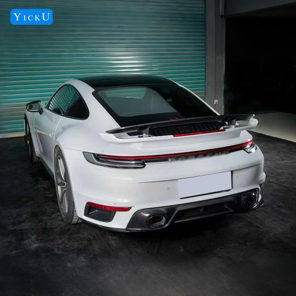 Аэродинамический комплект из сухого углеволокна в стиле SD для Porsche 911 992 Turbo: Передний сплиттер, Задний диффузор, Пороги, Задний спойлер