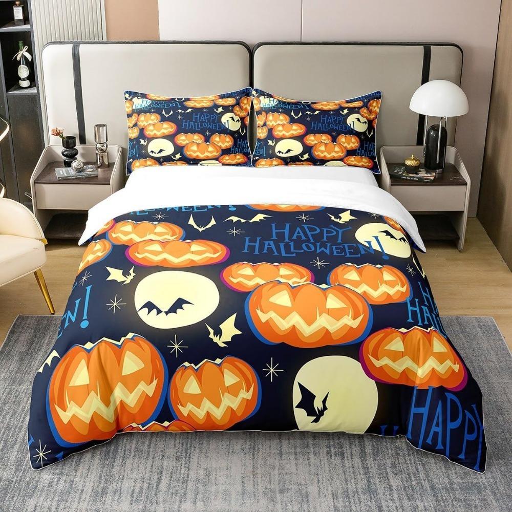 Happy Halloween Bedding Set 3D Digital Printing 2-3 Piece Set (No Core) Suitable for Bedroom Duvet Cover Set Halloween Decor