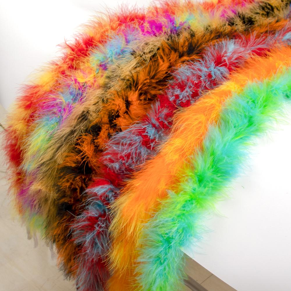 2Meters Colorful Marabou Turkey Feathers Boa 20G High Quality Plumes Shawl For Home Party Wedding Dress Decoration Feather Scarf