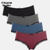 Women Underweae Cotton Soft Strech Hipster Comfort Solid Panties Ladies Bow Tie Pack of 4